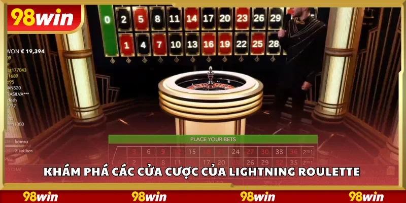 Khám phá các cửa cược của Lightning Roulette