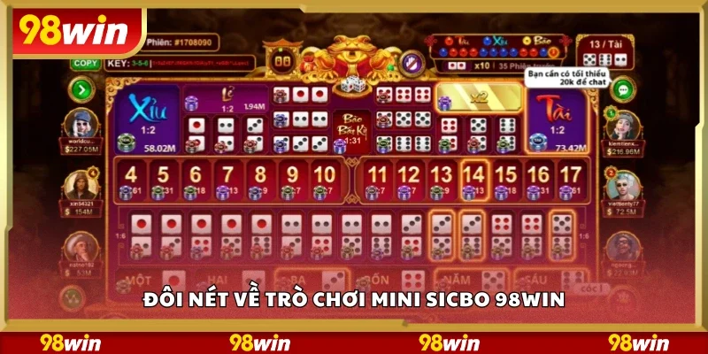 Vài nét về trò chơi Mini Sicbo 98Win